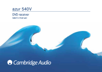 Cambridge Audio Azur-540V - Owners manual